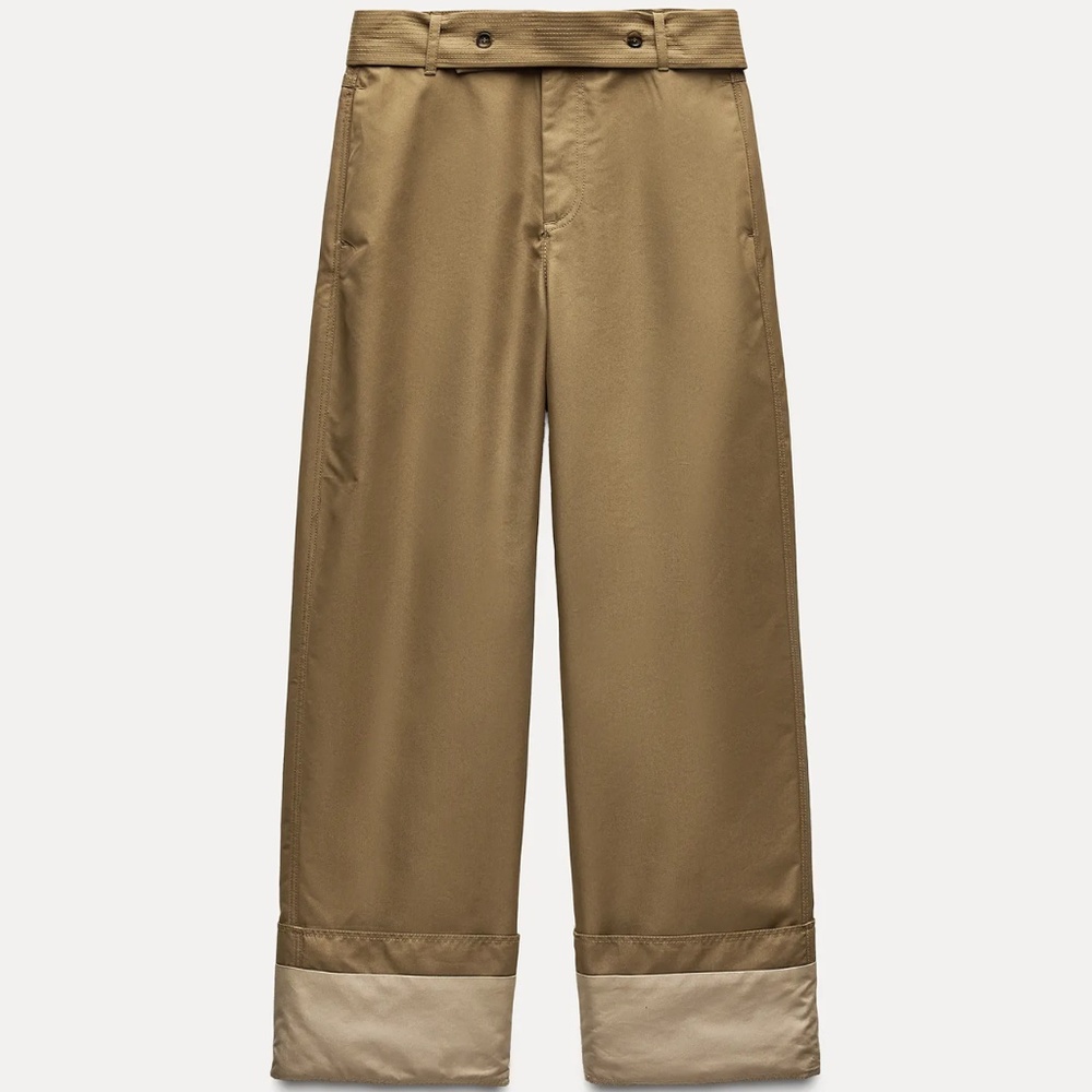 Zara Belted twill pants ZW collection